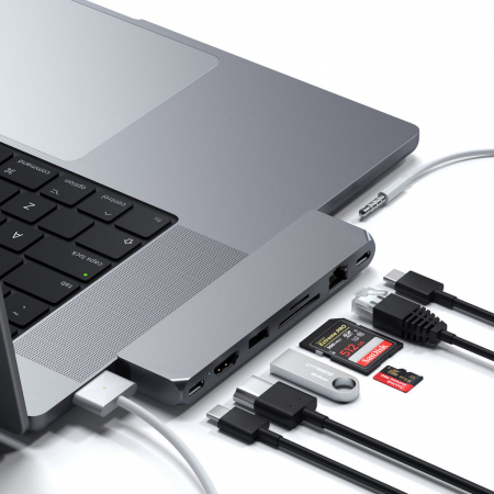 Satechi Pro Hub Max (1xUSB4,1x HDMI 4K 60Hz,1xUSB-A3.0,1x micro/SD,1xEthernet,1xUSB-C,1xAudio) - Space Grey [2]