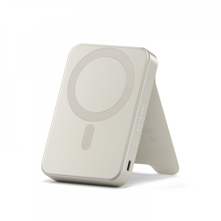 Baterii Externe - Satechi Qi2 10K Magnetic Power Bank with Stand - Sand