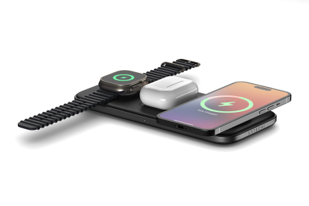 Satechi Qi2 Trio Wireless Charging Pad - with Type A,C,G plugs - Space gray [8]