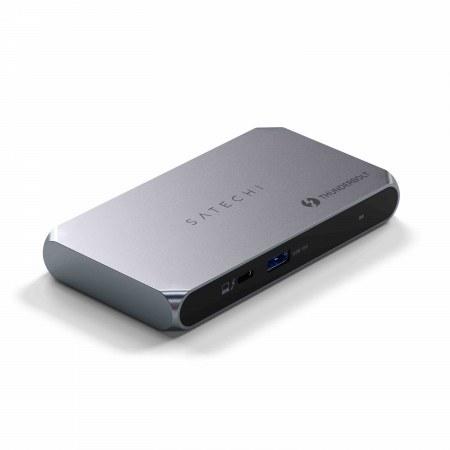 USB Hub - Satechi Thunderbolt 4 Slim Hub Pro (3x Thunderbolt 4 Downstream Ports up to 40 Gbps, 15W,2x 4K at 60Hz or 1x 8K at 30Hz or (1x) 6K on Mac) - Silver