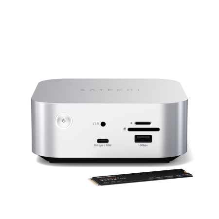 Satechi Thunderbolt 5 CubeDock with SSD Enclosure (3xTBT 5 Downstream Ports, TBT 5 Host Port 140W,2x USB-C 3.2, 2x USB-A 3.2, 2.5 Gigabit Ethernet,SD & microSD Reader,M.2 NVMe SSD Enclosure,Active Coo [3]
