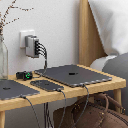 Satechi Travel Chrager 145W USB-C 4-Port (4x USB-C PD, UK-EU-AU-US adapte & mesh bag inc.) - Space Grey [3]