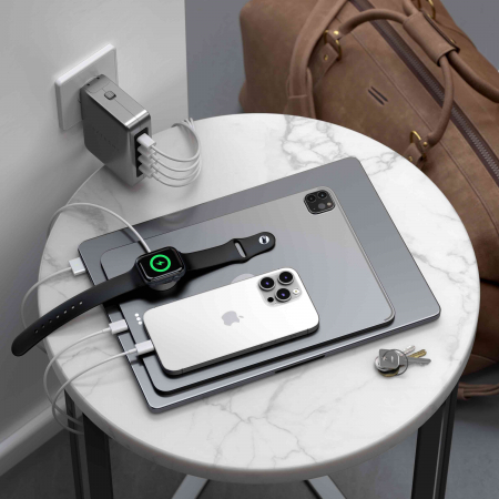 Satechi Travel Chrager 145W USB-C 4-Port (4x USB-C PD, UK-EU-AU-US adapte & mesh bag inc.) - Space Grey [2]