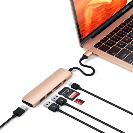 Satechi Type-C Slim Multimedia Adapter V2 - Gold [3]