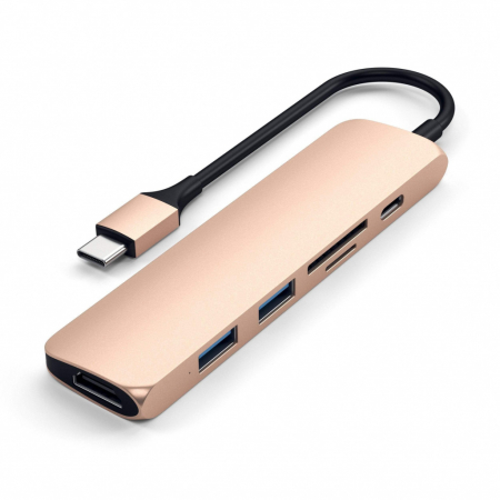 Satechi Type-C Slim Multimedia Adapter V2 - Gold [1]
