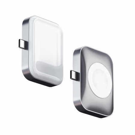 Satechi USB-C 2 in 1 Wireless charging dock for Apple watch and Airpods - Silver [1]