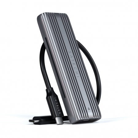 Satechi USB-C NVME &amp; SATA SSD Enclosure USB-C (SSD not included) Solid State Drives size 2242/2260/2280 - Grey [11]