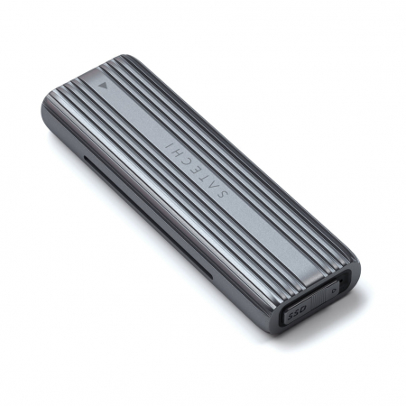 Satechi USB-C NVME &amp; SATA SSD Enclosure USB-C (SSD not included) Solid State Drives size 2242/2260/2280 - Grey [7]
