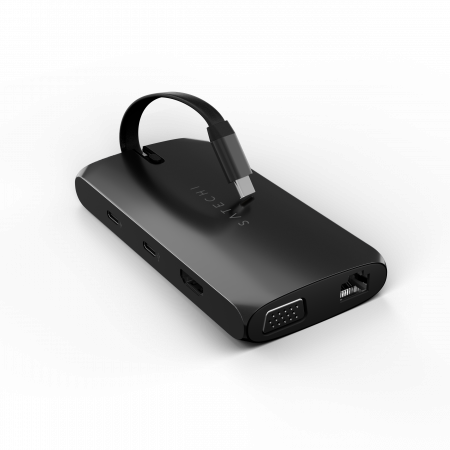 Satechi USB-C On-the-go Multiport adapter (1xHDMI, 1xVGA, 1x USB-C PD, 1xGigabit Ethernet, 2x USB-A, 1xUSB-C, Micro/SD) - Black [0]