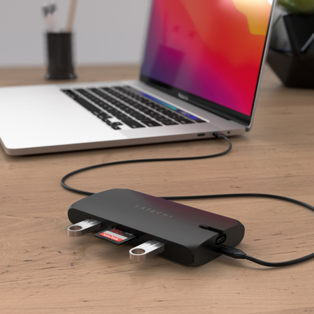 Satechi USB-C On-the-go Multiport adapter (1xHDMI, 1xVGA, 1x USB-C PD, 1xGigabit Ethernet, 2x USB-A, 1xUSB-C, Micro/SD) - Black [4]