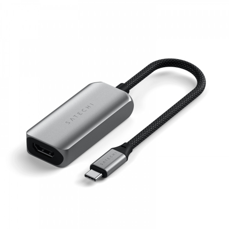 USB Hub - Satechi USB-C To HDMI 2.1 8K Adapter (Mac Devices up to 4K/60Hz, 8K/60Hz, 4K 60Hz/120Hz, 2K/ 40Hz, 1080P/500Hz,  Dynamic HDR10+  HDCP 1.4 & HDCP 2.3) - Space Grey