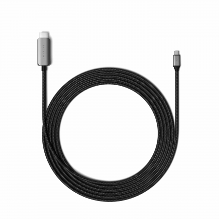 Laptop, Tablete & Telefoane - Satechi USB-C To HDMI 2.1 8K Cable (Mac Devices up to 4K/60Hz, 8K/60Hz, 4K 60Hz/120Hz, 2K/ 40Hz, 1080P/500Hz,  Dynamic HDR10+  HDCP 1.4 & HDCP 2.3) - Space Grey