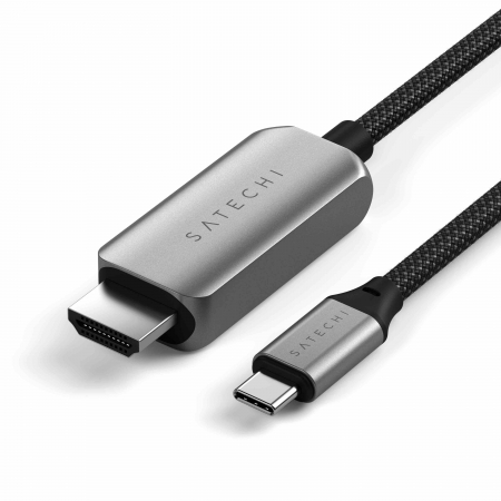 Satechi USB-C To HDMI 2.1 8K Cable (Mac Devices up to 4K/60Hz, 8K/60Hz, 4K 60Hz/120Hz, 2K/ 40Hz, 1080P/500Hz,  Dynamic HDR10+  HDCP 1.4 & HDCP 2.3) - Space Grey [3]