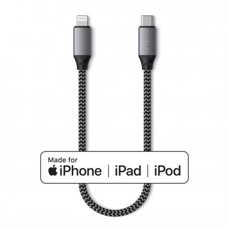 Satechi USB-C to Lightning Short Cable 25cm - Space Grey [3]