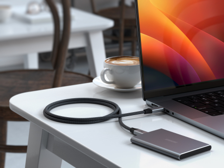 Satechi USB4 Pro Braided Cable 1.2m (PD240W,40Gbps data,8K/60Hz or 4K/120Hz) - Black [7]