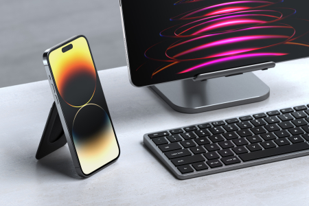 Satechi Vegan-Leather Magnetic Wallet Stand (iPhone 12/13/14/15 all models) - Black [4]