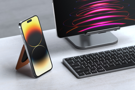 Satechi Vegan-Leather Magnetic Wallet Stand (iPhone 12/13/14/15 all models) - Brown [5]