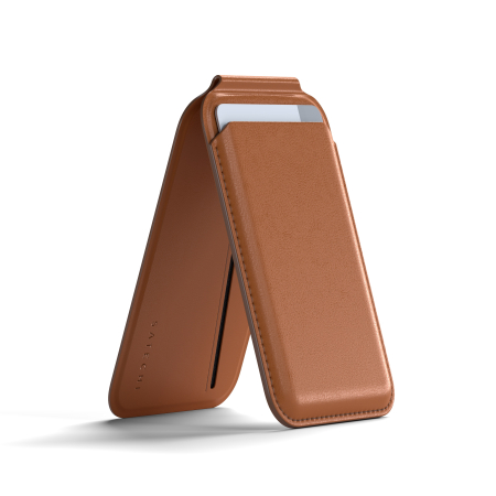 Laptop, Tablete & Telefoane - Satechi Vegan-Leather Magnetic Wallet Stand (iPhone 12/13/14/15 all models) - Brown