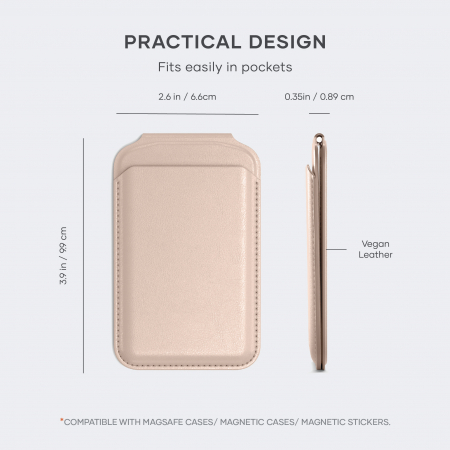Satechi Vegan-Leather Magnetic Wallet Stand (iPhone 12/13/14/15 all models) - Desert Rose [5]