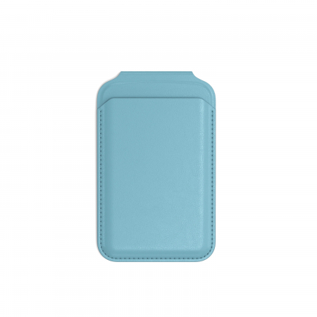 Satechi Vegan-Leather Magnetic Wallet Stand, Magsafe Compatible - Light Blue [3]