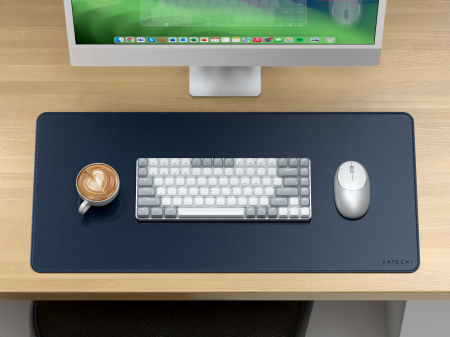 Satechi Vegan-Leather Premium Desk Mat - Blue [1]