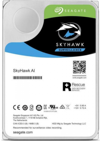 Supraveghere - HDD Video Surveillance SEAGATE SkyHawk AI 8TB CMR, 3.5'', 256MB, SATA, RV Sensors, Rescue Data Recovery Services 3 ani, TBW: 550, Health Management