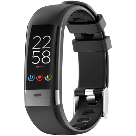 Smart Band, colorful 0.96inch TFT, ECG+PPG function,  IP67 waterproof, multi-sport mode, compatibility with iOS and android, battery 105mAh, Black, host: 55*19.5*12mm, strap: 18wide*240mm, 24g [1]