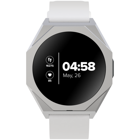 Smart Watch - CANYON Otto SW-86, Smart watch Realtek 8762DK LCD 1.3'' LTPS 360X360px, G+F 1+gesture 192KB Li-ion polymer battery 3.7v 280mAh,Silver aluminum alloy case middle frame+plastic bottom case+white silicon