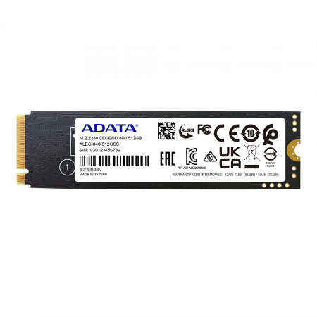 SSD ADATA, LEGEND 840,  512 GB, M.2, PCIe Gen4.0 x4, 3D TLC Nand, R/W: 5000/3400 MB/s, \\"ALEG-840-512GCS\\" [1]