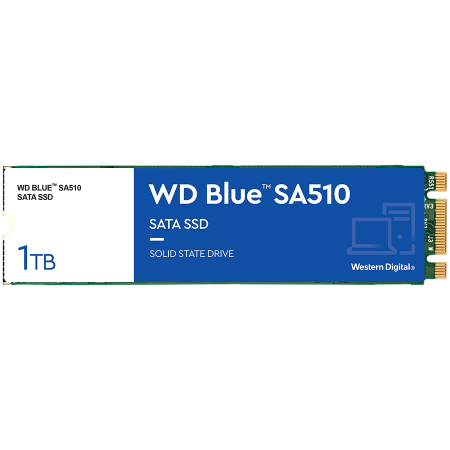 Componente Laptop - SSD WD Blue SA510 1TB SATA, M.2 2280, Read/Write: 560/520 MBps, IOPS 90K/82K, TBW: 400