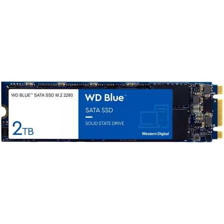 Laptop, Tablete & Telefoane - SSD WD Blue SA510 2TB SATA, M.2 2280, Read/Write: 560/520 MBps, IOPS 87K/83K, TBW: 500
