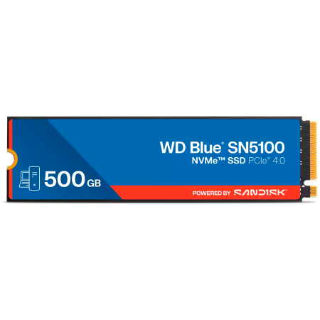 SSD - SSD WD Blue SN5100 500GB M.2 2280 PCIe Gen4 x4 NVMe QLC 3D, Read/Write: 6600/5600 MBps, IOPS 660K/1100K, TBW: 300