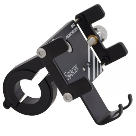 SUPORT Bicicleta SPACER pt. SmartPhone, fixare de ghidon, Metalic, black, cheie de montare,  "SPBH-METAL-BK" [1]