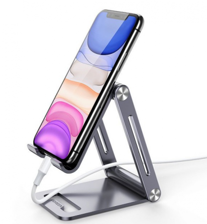 SUPORT Telefon Ugreen, \\"LP263\\" pt. SmartPhone, fixare pe birou, aluminiu, universal cu unghi reglabil, gri\\"80708\\" - 6957303887088 [1]