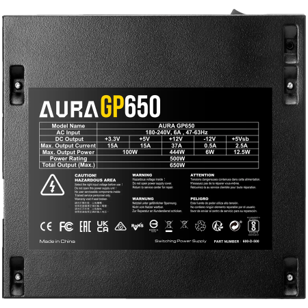 Sursa Gamdias Aura GP550 550W neagra, certificata 80 PLUS, eficienta 80% [3]