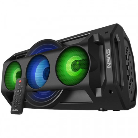 SVEN PS-680 2x32.5W; LED display; TWS; FM radio; AUX; USB/SD-card support;Lighting; Microphone input (karaoke); Remote Control; Built-in equalizer [0]