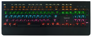 Sisteme PC & Periferice - TASTATURA MECANICA SPACER USB, switch-uri mecanice albastre, 50 mil. apasari, 104 taste, anti-ghosting 26 taste, anti-spill, black, "SPKB-MK-01" (include timbru verde 0.5 lei)