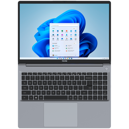 Notebook Business - TECNO Megabook K16SDA AMD R7-5825U up to 4.5GHz 16-inch FHD IPS 16:10 1920x1200 300nits 60Hz RAM 16Gb SSD 1Tb 70Wh 17.5 hours Cam 1Mp 720p AI WiFi5 BT 5.0 RJ45 2xTypeC Full 2xUSB3.1 HDMI Finger print 