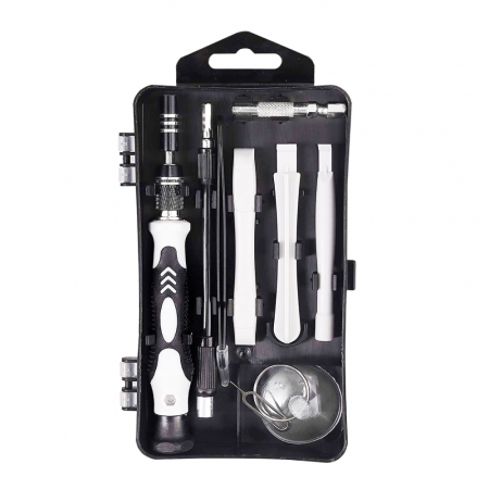 Accesorii PC - TRUSA REPARATII smartphone, SPACER, functii: insurubare si reparat, 122 produse: 101 capete de surubelnita, surubelnita clasica, penseta si clipsuri deschidere telefon "SPRT-PHONE-122"