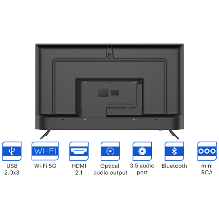 55', UHD, Android TV 11, Black, 3840x2160, 60 Hz, Sound by JVC, 2x12W, 83 kWh/1000h , BT5.1, HDMI ports 4, 24 months [4]