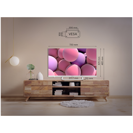 32', FHD, Android TV 11, White, 1920x1080, 60 Hz, Sound by JVC, 2x8W, 27 kWh/1000h , BT5.1, HDMI ports 3, 24 months [12]