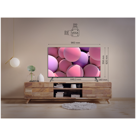 55', UHD, Android TV 11, White, 3840x2160, 60 Hz, Sound by JVC, 2x12W, 83 kWh/1000h , BT5.1, HDMI ports 4, 24 months [12]