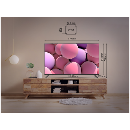 50', UHD, Google Android TV, Black, 3840x2160, 60 Hz, , 2x10W, 70 kWh/1000h , BT5, HDMI ports 4, 24 months [5]