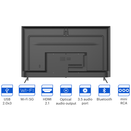 65', UHD, Google Android TV, Black, 3840x2160, 60 Hz, , 2x12W, 111 kWh/1000h , BT5, HDMI ports 4, 24 months [6]