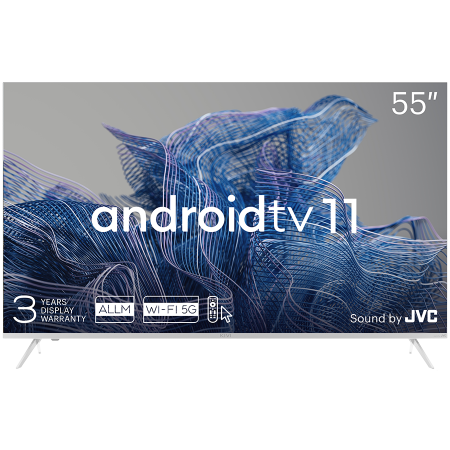 55', UHD, Android TV 11, White, 3840x2160, 60 Hz, Sound by JVC, 2x12W, 83 kWh/1000h , BT5.1, HDMI ports 4, 24 months [0]