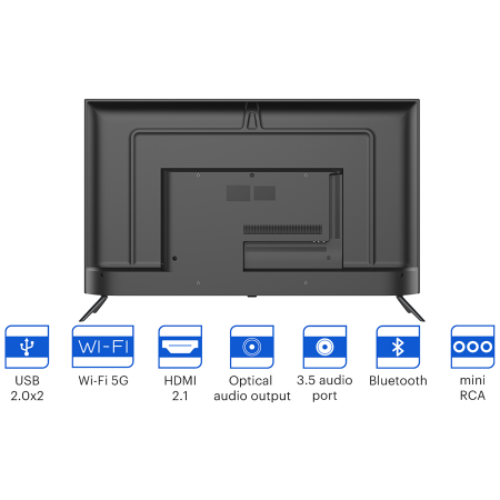 43', UHD, Google Android TV, Black, 3840x2160, 60 Hz, , 2x10W, 53 kWh/1000h , BT5, HDMI ports 4, 24 months [7]