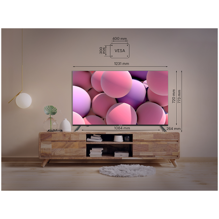 55', UHD, Android TV 11, Black, 3840x2160, 60 Hz, Sound by JVC, 2x12W, 83 kWh/1000h , BT5.1, HDMI ports 4, 24 months [5]