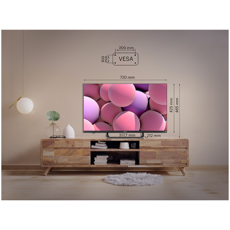 32', HD, Google Android TV, White, 1366x768, 60 Hz, Sound by JVC, 2x8W, 33 kWh/1000h , BT5, HDMI ports 3, 24 months [12]