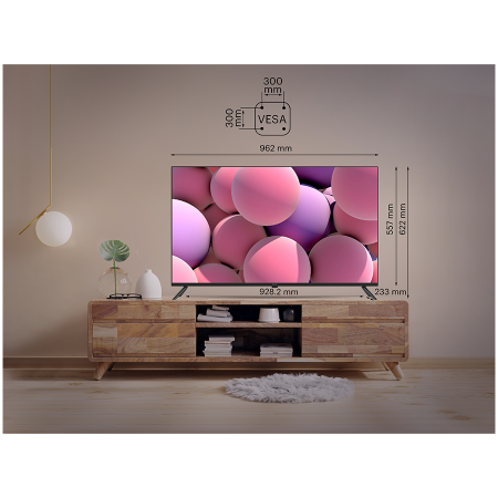 43', UHD, Google Android TV, Black, 3840x2160, 60 Hz, , 2x10W, 53 kWh/1000h , BT5, HDMI ports 4, 24 months [8]