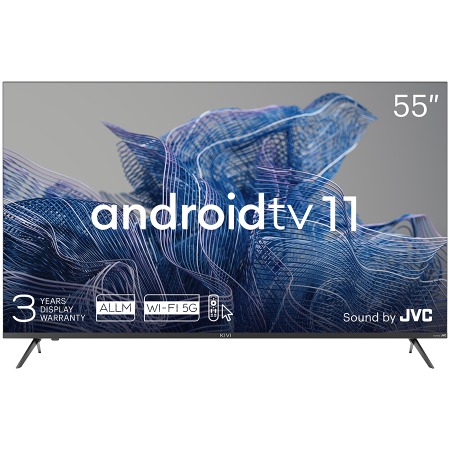 55', UHD, Android TV 11, Black, 3840x2160, 60 Hz, Sound by JVC, 2x12W, 83 kWh/1000h , BT5.1, HDMI ports 4, 24 months [0]